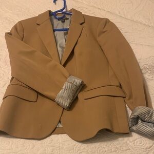 J.Crew Mercantile Tan Blazer with Striped Lining